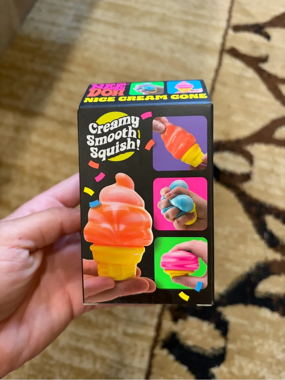 NeeDoh Nice Cream Cone Squishy Toy - Orange & Yellow